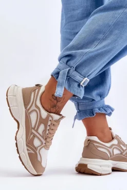 Online Boto Damskie Buty Sportowe Beżowe Contiro Beżowy