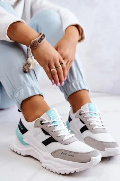 Damskie Big Star Shoes Damskie Buty Sportowe Big Star JJ274A412 Biało-Czarne