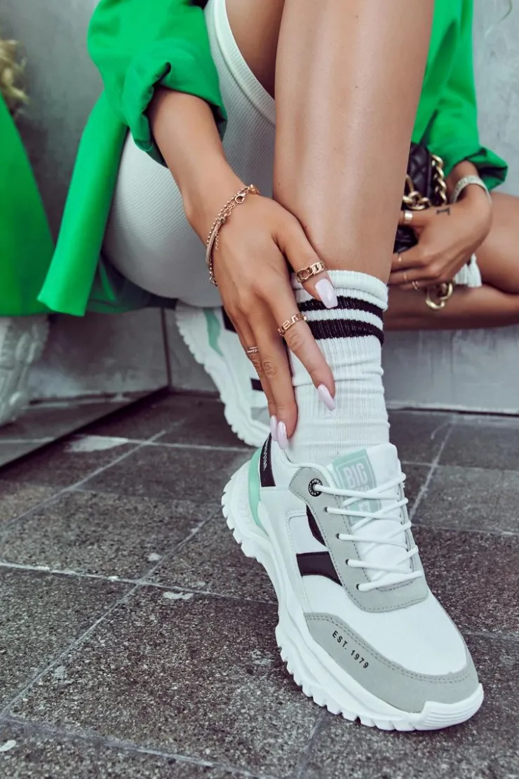 Damskie Big Star Shoes Damskie Buty Sportowe Big Star JJ274A412 Biało-Czarne