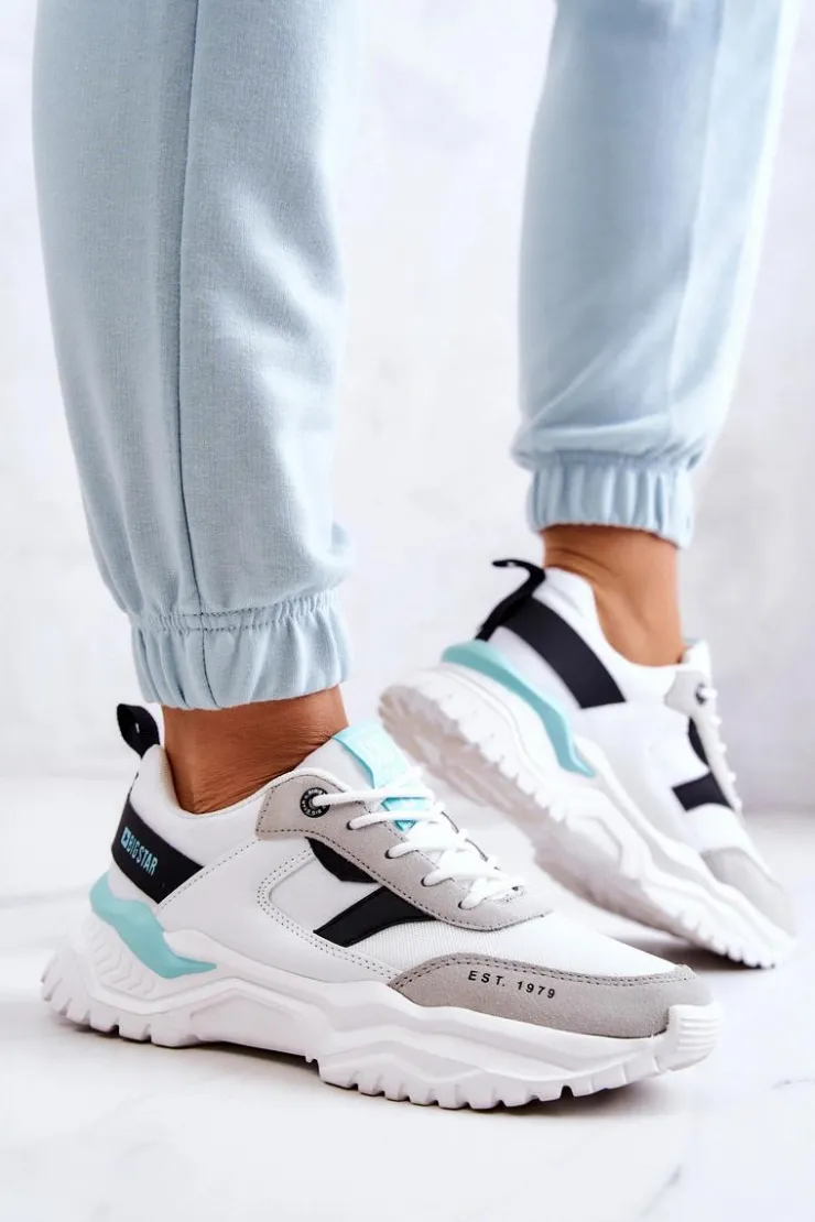 Damskie Big Star Shoes Damskie Buty Sportowe Big Star JJ274A412 Biało-Czarne