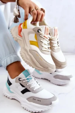 Damskie Big Star Shoes Damskie Buty Sportowe Big Star JJ274A412 Biało-Czarne