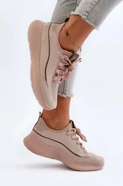 Big Star Shoes Buty Sportowe Big Star|Sneakersy Damskie*Damskie Buty Sportowe Big Star NN274664 Nude