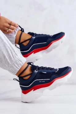 Damskie Big Star Shoes Damskie Buty Sportowe Big Star JJ274A117 Granatowe