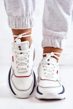 Outlet Big Star Shoes Damskie Buty Sportowe Big Star JJ274A116 Białe