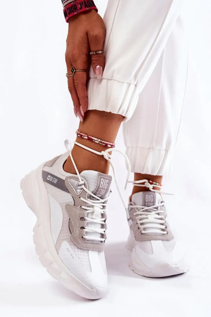 Damskie Big Star Shoes Damskie Buty Sportowe Big Star KK274057 Białe