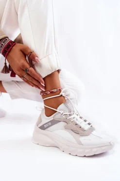 Damskie Big Star Shoes Damskie Buty Sportowe Big Star KK274057 Białe