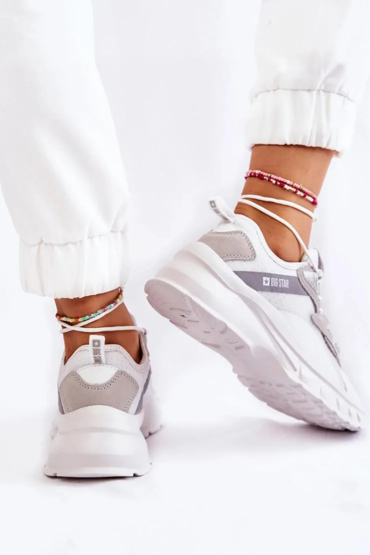 Damskie Big Star Shoes Damskie Buty Sportowe Big Star KK274057 Białe