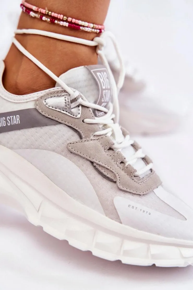 Damskie Big Star Shoes Damskie Buty Sportowe Big Star KK274057 Białe