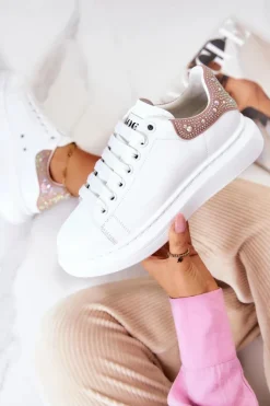 GOE Sneakersy Damskie*Damskie Buty Sportowe JJ2N4051 Biało-Różowe