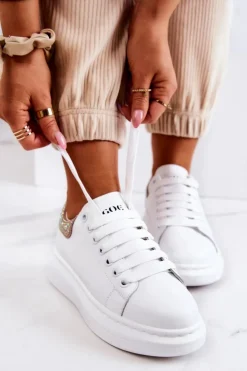 GOE Sneakersy Damskie*Damskie Buty Sportowe JJ2N4051 Biało-Różowe