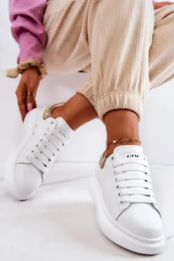 GOE Sneakersy Damskie*Damskie Buty Sportowe JJ2N4051 Biało-Różowe