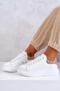 GOE Sneakersy Damskie*Damskie Buty Sportowe JJ2N4051 Biało-Różowe