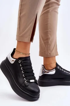 Damskie GOE Damskie Buty Sportowe LL2N4012 Czarno-Srebrne