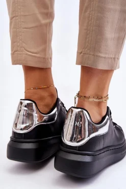 Damskie GOE Damskie Buty Sportowe LL2N4012 Czarno-Srebrne