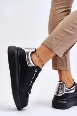 Damskie GOE Damskie Buty Sportowe LL2N4012 Czarno-Srebrne