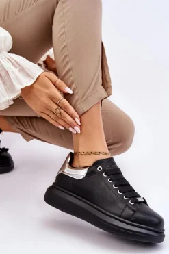 Damskie GOE Damskie Buty Sportowe LL2N4012 Czarno-Srebrne