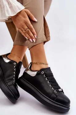 Damskie GOE Damskie Buty Sportowe LL2N4012 Czarno-Srebrne