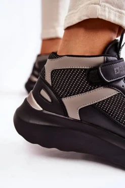 Big Star Shoes Buty Sportowe Big Star|Sneakersy Damskie*Damskie Buty Sportowe Memory Foam System Big Star KK274403 Czarne