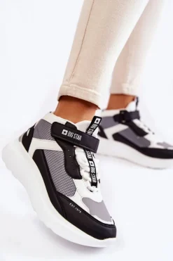 Sale Big Star Shoes Damskie Buty Sportowe Memory Foam System Big Star KK274405 Białe