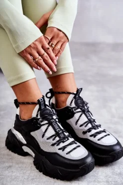 Damskie Big Star Shoes Damskie Buty Sportowe Memory Foam System Big Star KK274053 Czarno-Szare