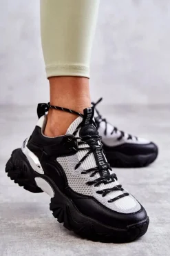 Damskie Big Star Shoes Damskie Buty Sportowe Memory Foam System Big Star KK274053 Czarno-Szare