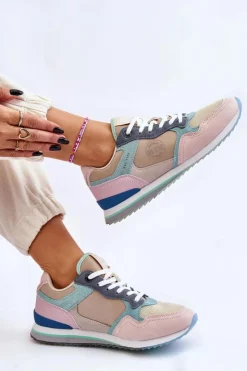 Big Star Shoes Buty Sportowe Big Star|Sneakersy Damskie*Damskie Buty Sportowe Memory Foam System Big Star LL274347 Multikolor