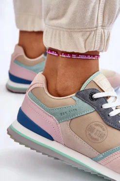 Big Star Shoes Buty Sportowe Big Star|Sneakersy Damskie*Damskie Buty Sportowe Memory Foam System Big Star LL274347 Multikolor