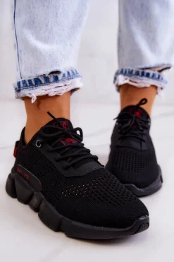 Damskie Big Star Shoes Damskie Buty Sportowe Memory Foam Big Star JJ274273 Czarne