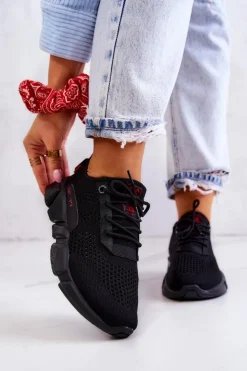 Damskie Big Star Shoes Damskie Buty Sportowe Memory Foam Big Star JJ274273 Czarne