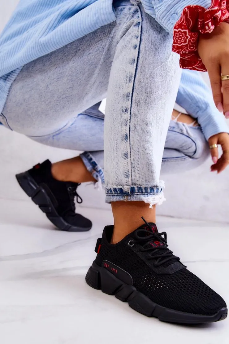 Damskie Big Star Shoes Damskie Buty Sportowe Memory Foam Big Star JJ274273 Czarne