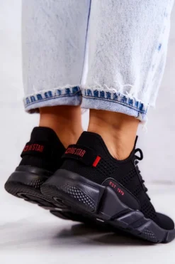 Damskie Big Star Shoes Damskie Buty Sportowe Memory Foam Big Star JJ274273 Czarne