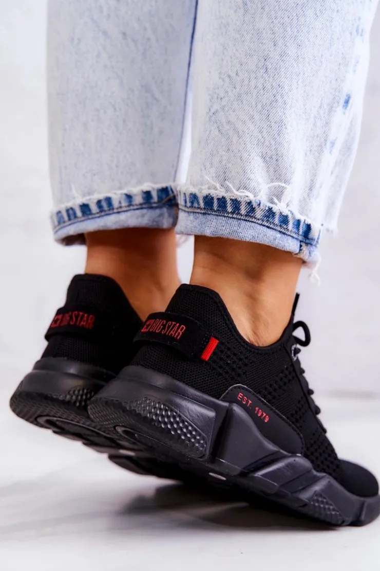 Damskie Big Star Shoes Damskie Buty Sportowe Memory Foam Big Star JJ274273 Czarne