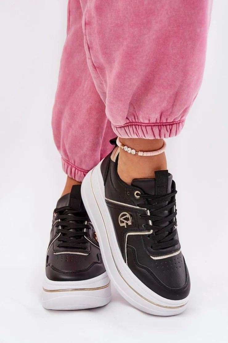 Boto Buty Sportowe Na Platformie|Sneakersy Damskie*Damskie Buty Sportowe Na Platformie Czarne Caldeno