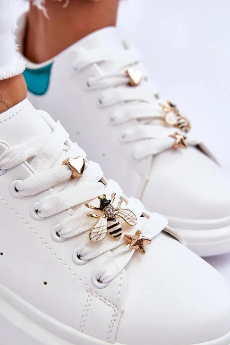 Boto Sneakersy Damskie*Damskie Buty Sportowe Na Masywnej Platformie Biało-Zielone Chante