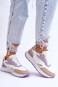 Boto Buty Sportowe Na Platformie|Sneakersy Damskie*Damskie Buty Sportowe Na Platformie Biało-Fioletowe Henley