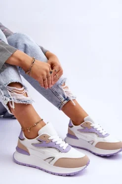 Boto Buty Sportowe Na Platformie|Sneakersy Damskie*Damskie Buty Sportowe Na Platformie Biało-Fioletowe Henley