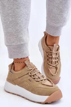 Boto Buty Sportowe Na Platformie|Sneakersy Damskie*Damskie Buty Sportowe Na Platformie Beżowe Dakari
