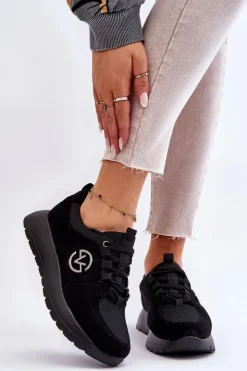 Damskie Buty damskie Vinceza Damskie Buty Sportowe Na Platformie Czarne Aisha