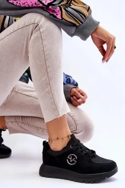 Damskie Buty damskie Vinceza Damskie Buty Sportowe Na Platformie Czarne Aisha