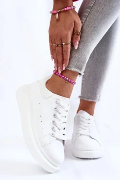 Damskie Boto Damskie Buty Sportowe Na Platformie Białe Eliso