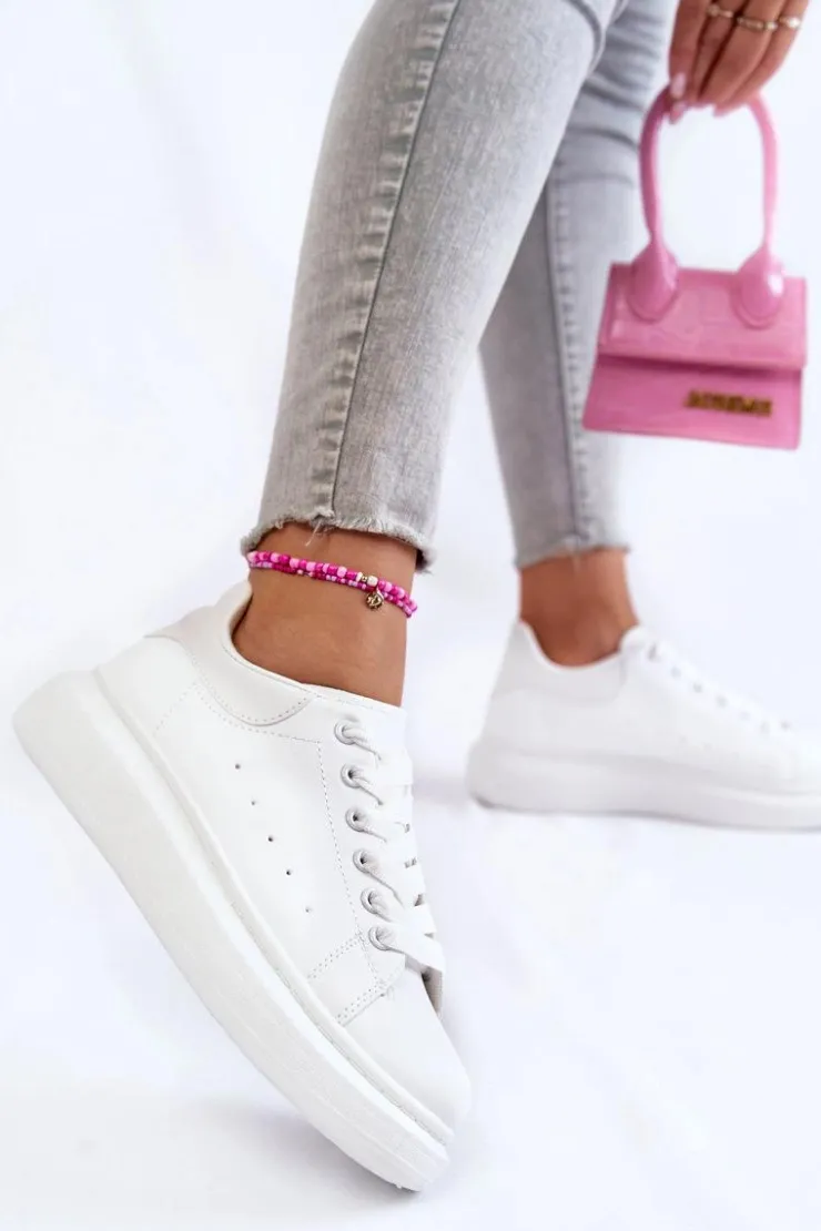 Damskie Boto Damskie Buty Sportowe Na Platformie Białe Eliso