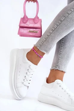 Damskie Boto Damskie Buty Sportowe Na Platformie Białe Eliso