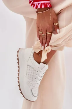 Damskie Boto Damskie Buty Sportowe Na Platformie Białe Yandia