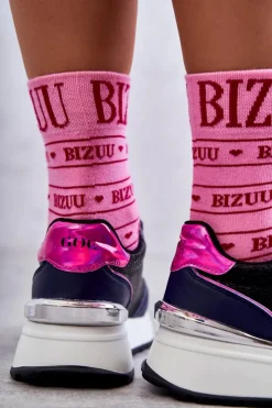 GOE Sneakersy Damskie*Damskie Buty Sportowe Na Koturnie KK2N4081 Czarno-Granatowe