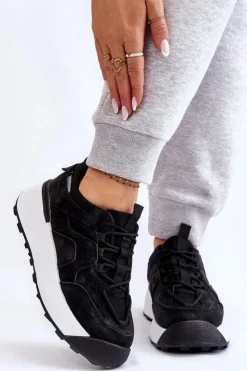 Damskie Boto Damskie Buty Sportowe Na Platformie Czarne Dakari