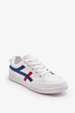 Boto Buty Sportowe Na Platformie|Sneakersy Damskie*Damskie Buty Sportowe Niskie z Paskami Białe Alemessa