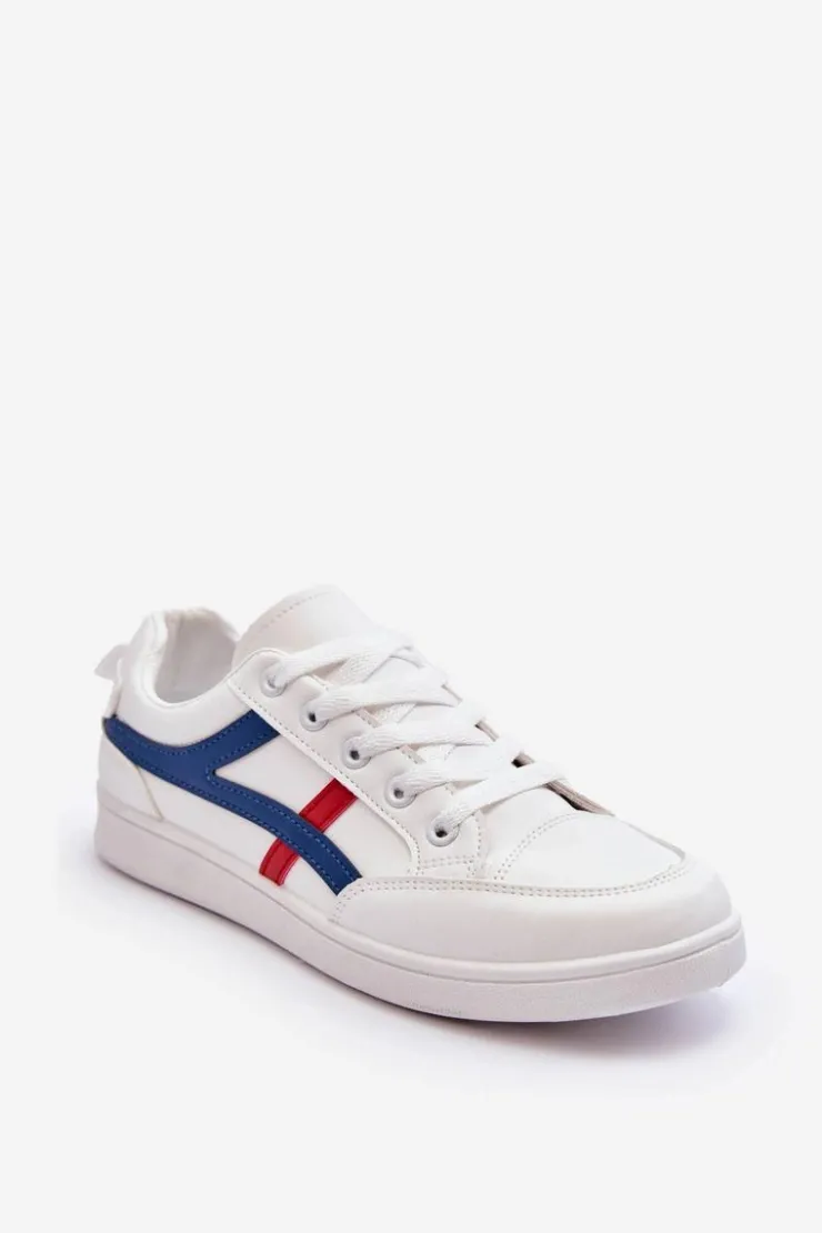 Boto Buty Sportowe Na Platformie|Sneakersy Damskie*Damskie Buty Sportowe Niskie z Paskami Białe Alemessa