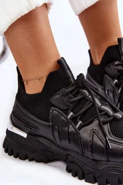 Damskie Boto Damskie Buty Sportowe Skarpetkowe Wsuwane Czarne Berna