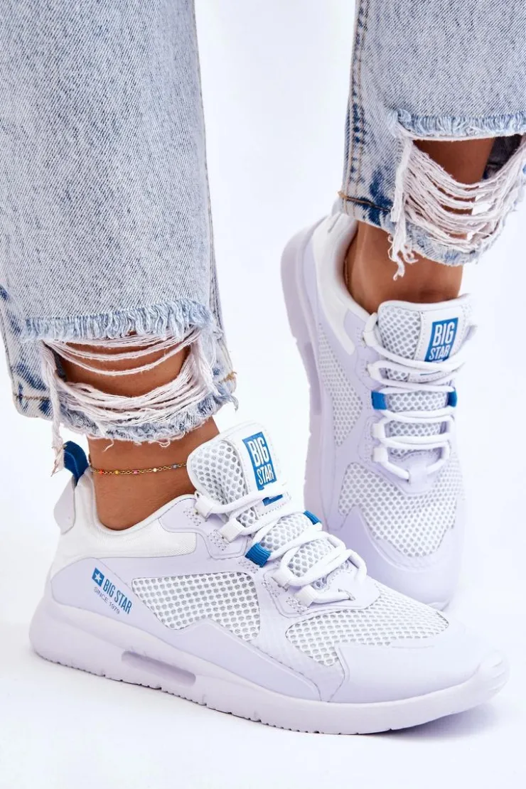 Damskie Big Star Shoes Damskie Buty Sportowe Sneakersy Big Star LL274373 Białe