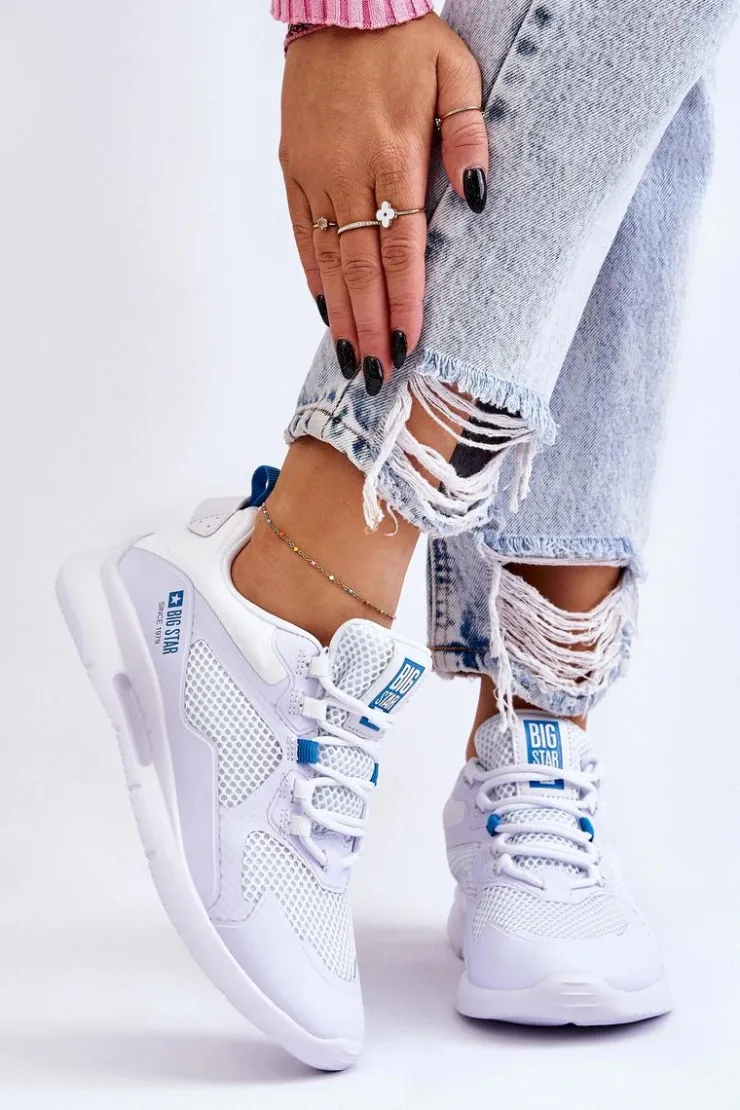 Damskie Big Star Shoes Damskie Buty Sportowe Sneakersy Big Star LL274373 Białe